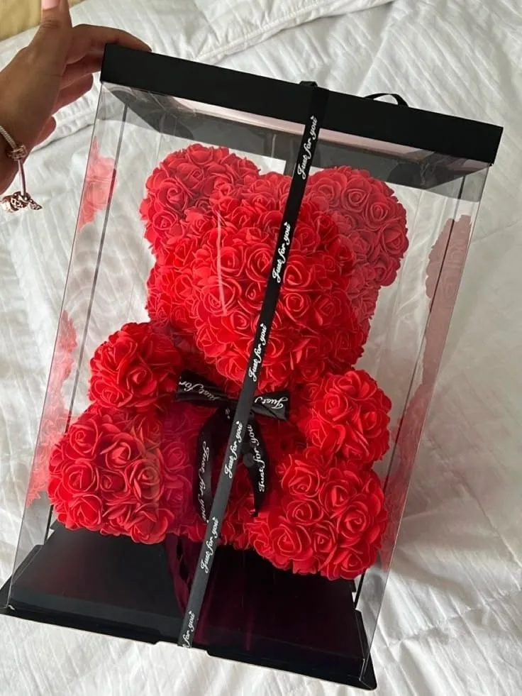 Oso de rosas foamy en caja